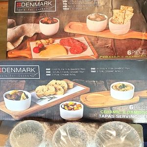 2 Porcelain & Bamboo Tapas Sets Sealed From Denmark